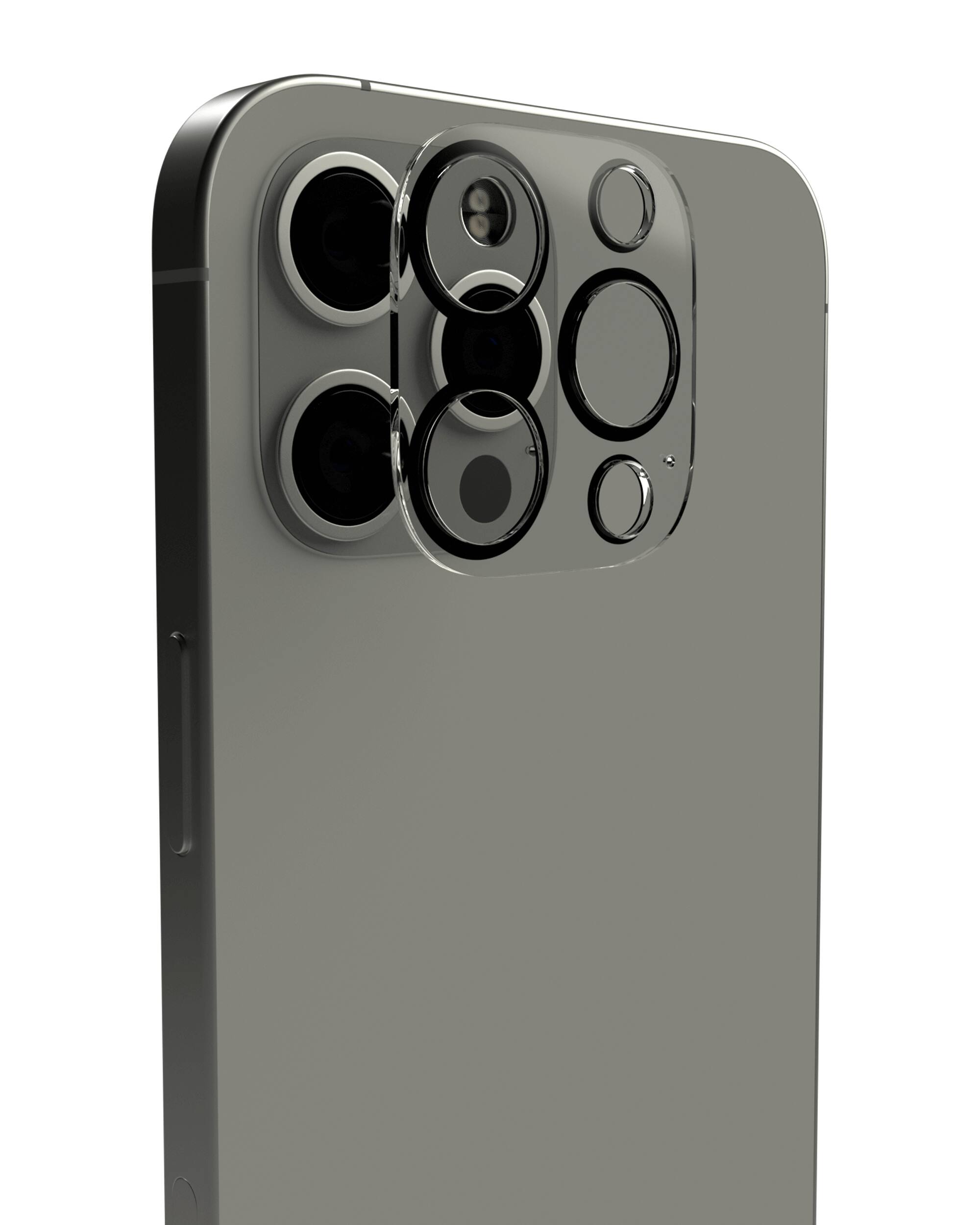 Alt View 4. Casper - Casper Camera Lens Protector Compatible For iPhone 13 Pro / 13 Pro Max - Crystal Full Cover - Clear/Transparent.