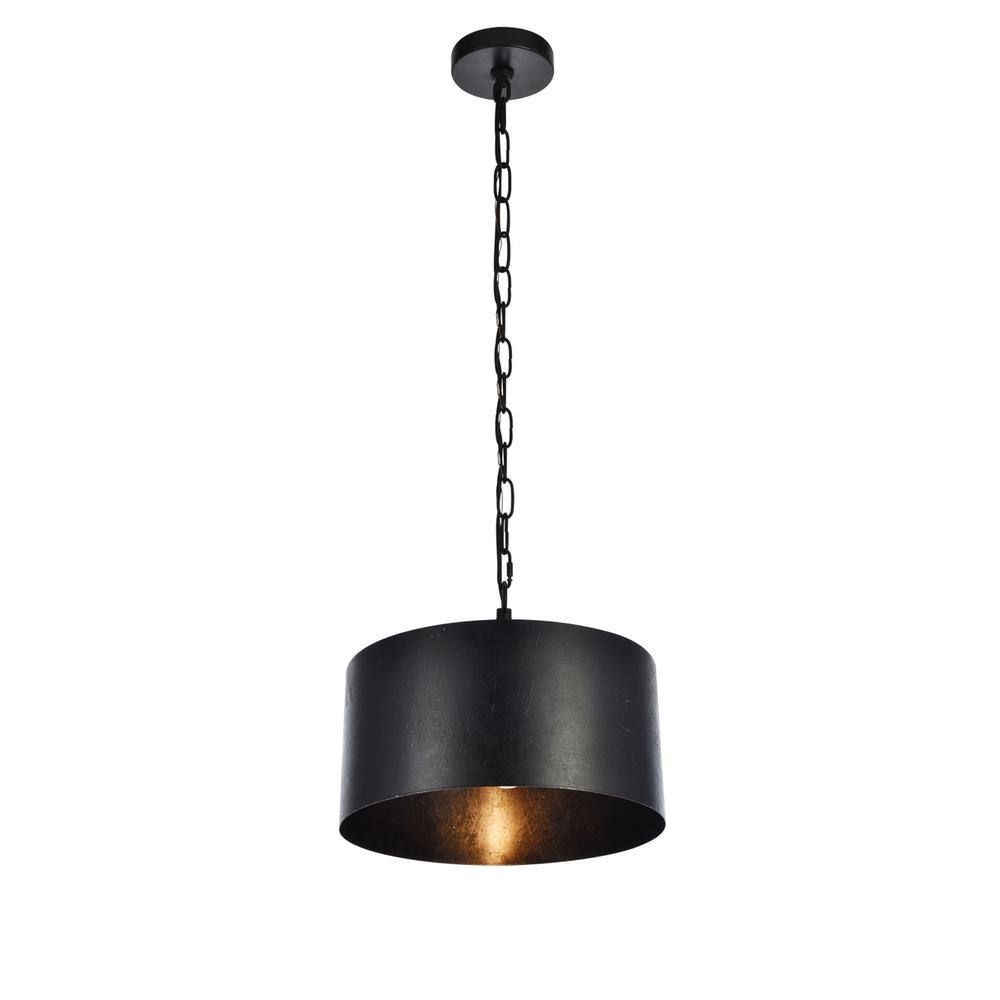 Alt View 3. Living District - Miro Collection Pendant D15 H9.25 Lt:1 Vintage Black Finish - Vintage Black.