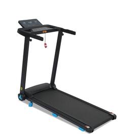 Lycvki - 3.0HP Quiet Foldable Treadmill Home 10MPH 300LBS Heart Rate USB Bluetooth - Black