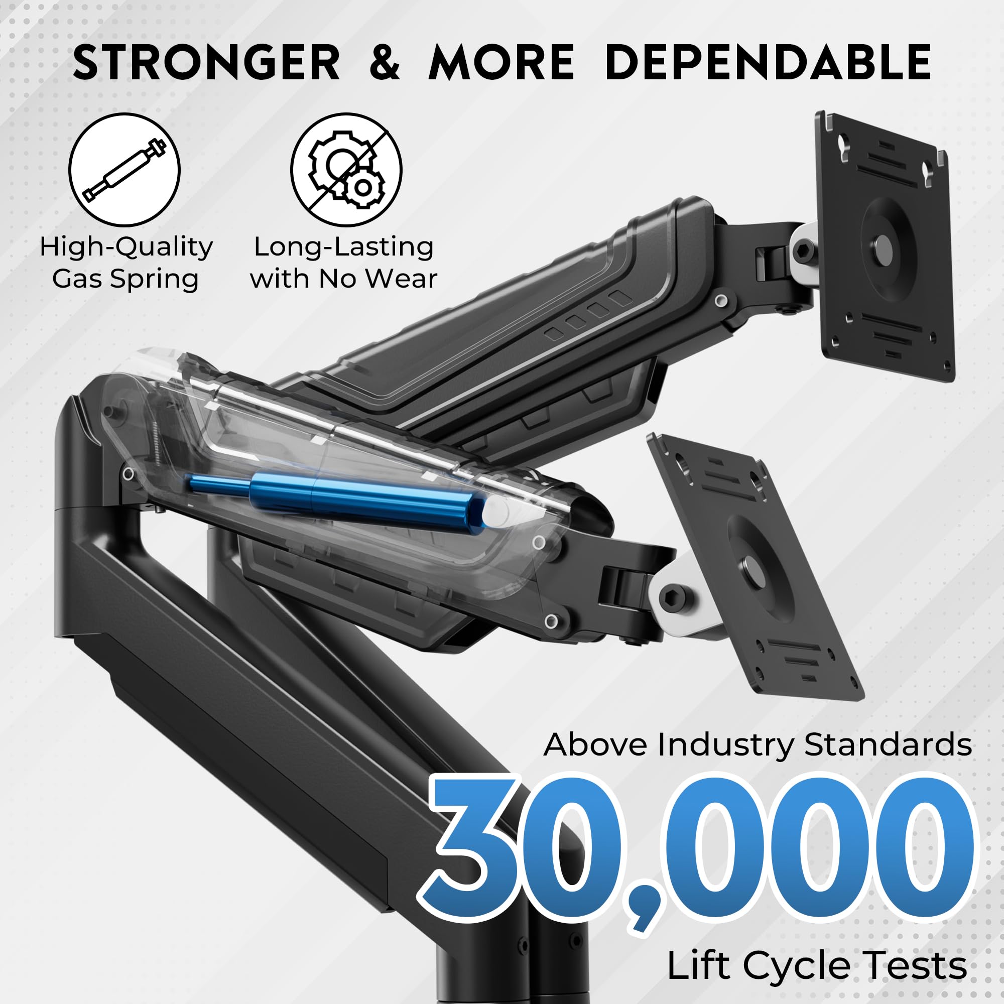 STRONGER & MORE DEPENDABLE

- High-Quality Gas Spring
- Long-Lasting with No Wear

Above Industry Standards

30,000 Lift Cycle Tests