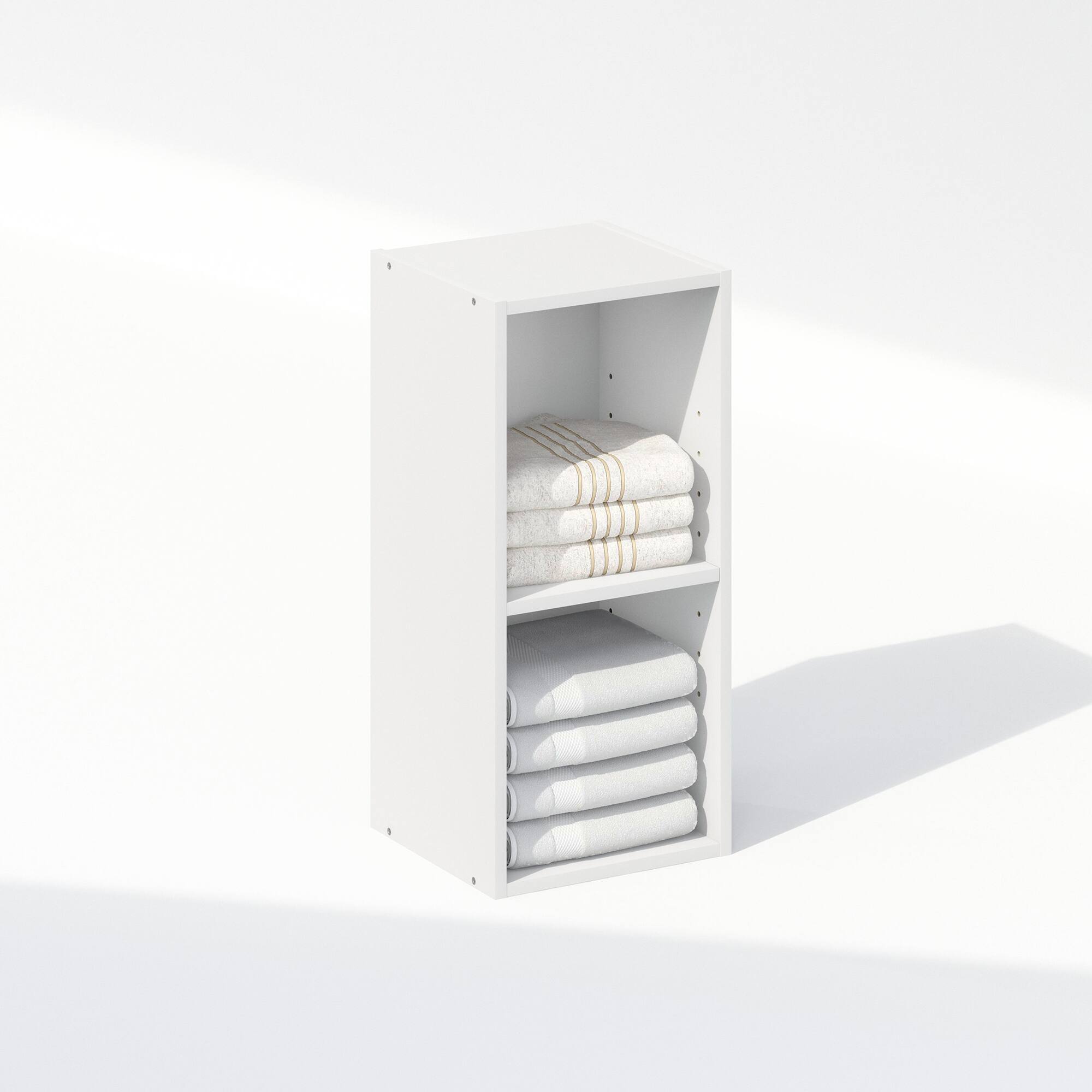 Alt View 3. Furinno - Reed 2-Tier Multipurpose Clothing & Closet Storage Organizer Shelf, 10-Inch Width - White.