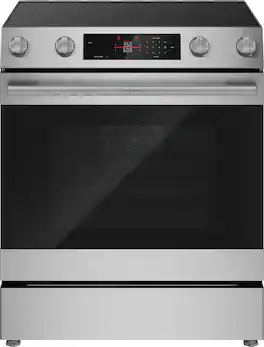 Bosch - 300 Series 5.8 Cu. Ft. Slide-In Electric Convection Range - Stainless Steel