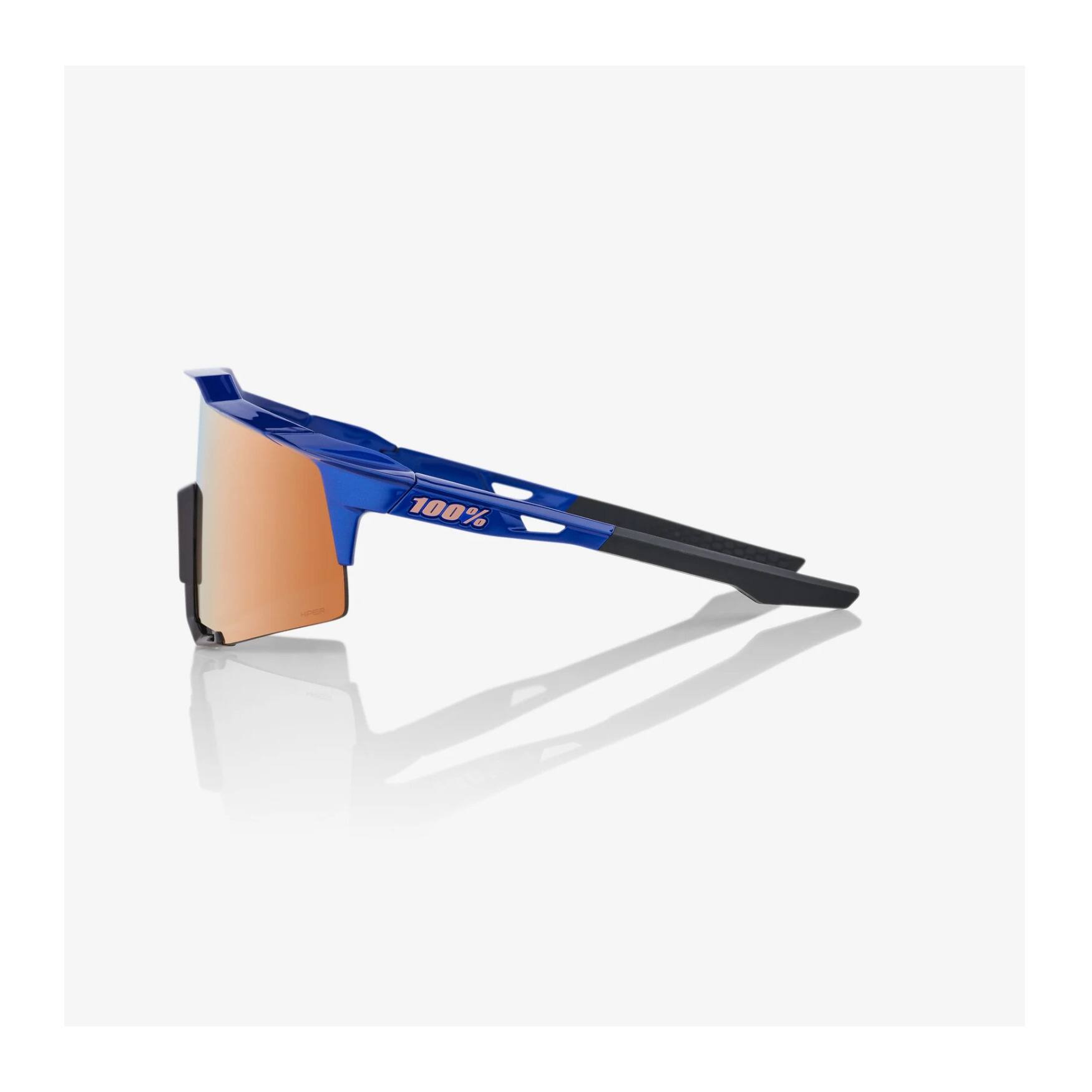 Left. 100% - 101 Percent Speedcraft Sunglasses- Cobalt Blue, HiPER Copper Lens - Cobalt Blue.
