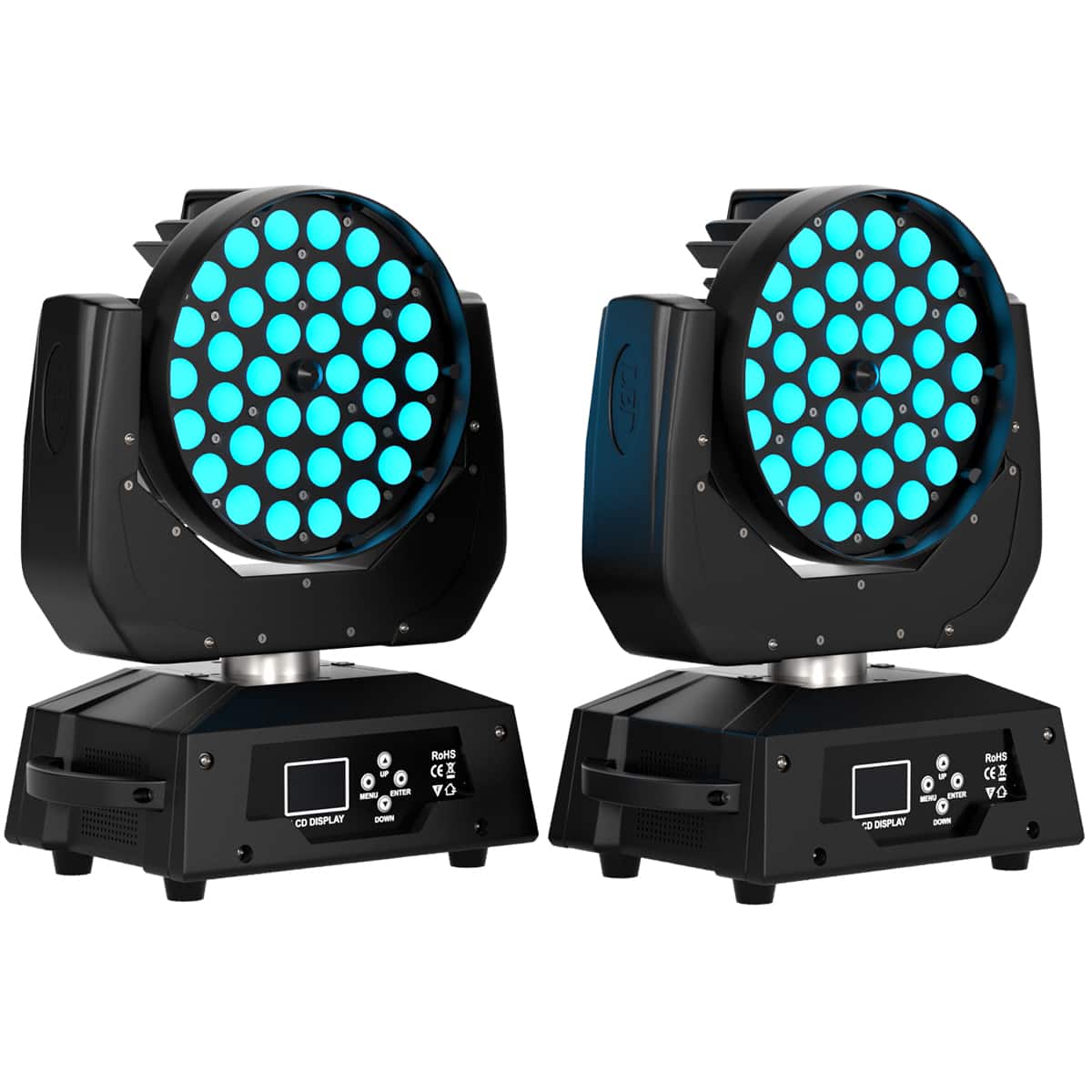 Topteng - 2 Packs 360W RGBW Zoom Moving Head -36x10W 4-in-1 LED Wash Light, DMX512 Control, 540° Pan/265° Tilt, for Stage DJ Party