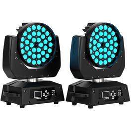 Topteng - 2 Packs 360W RGBW Zoom Moving Head -36x10W 4-in-1 LED Wash Light, DMX512 Control, 540° Pan/265° Tilt, for Stage DJ Party