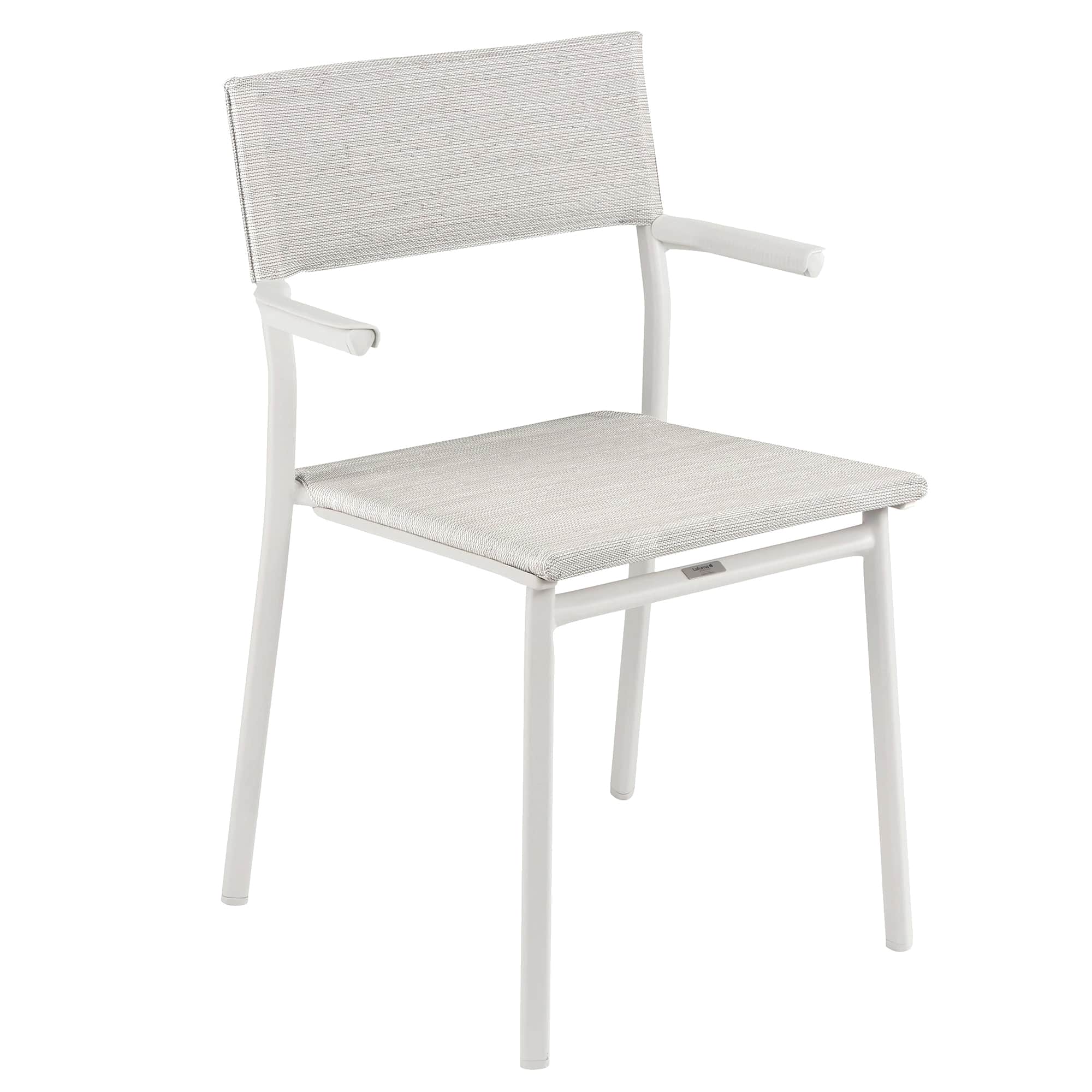 Lafuma - Batyline Duo ORON Durable Outdoor Dining Armchair, Sand/Pebble (Set of 2) - Sand Frame - Galet, Set of 2