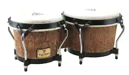 Tycoon Percussion - Supremo Select 7-Inch and 8.5-Inch Siam Oak Bongo Drum Set with Water Buffalo Skin Heads, Classic-Pro Hoops and Wrench