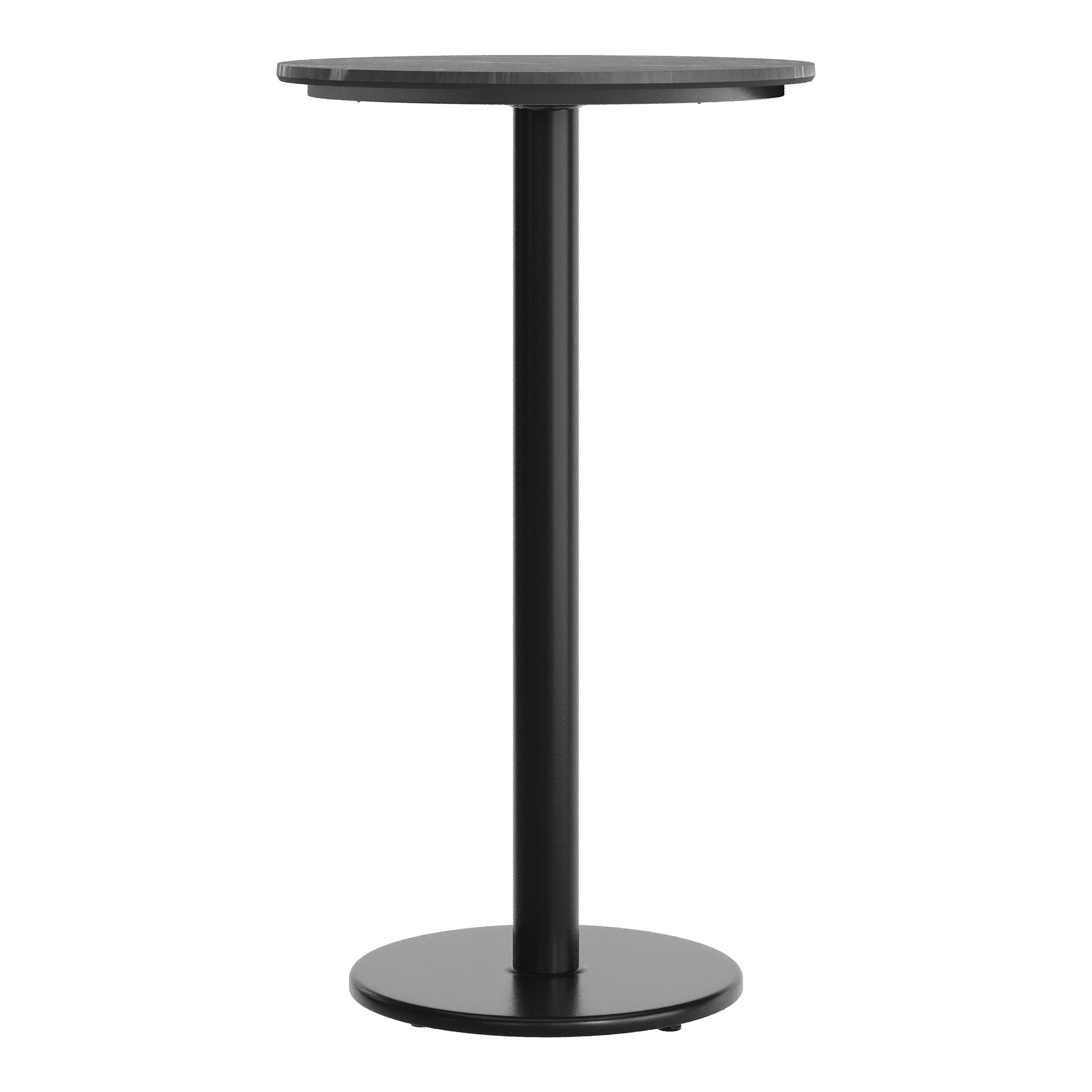 Alt View 7. Emma + Oliver - PureShield Tabletop with Seam-Free Surface Innovation and Bar Height Base - Black Faux Marble/Black Base.