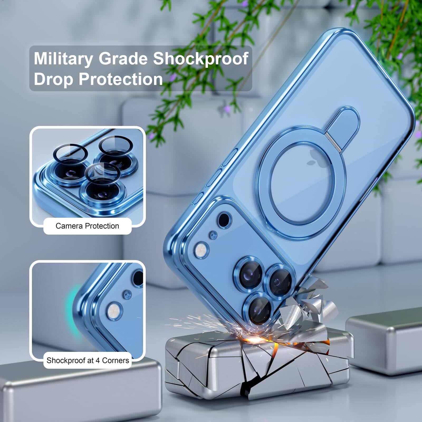Military Grade Shockproof Drop Protection  
Camera Protection  
Shockproof at 4 Corners