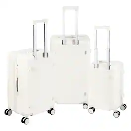 Oumilen - 3 Piece Luggage Set – 20" + 24" + 28" ABS Hardshell Suitcases, Spinner Wheels with TSA Lock - White