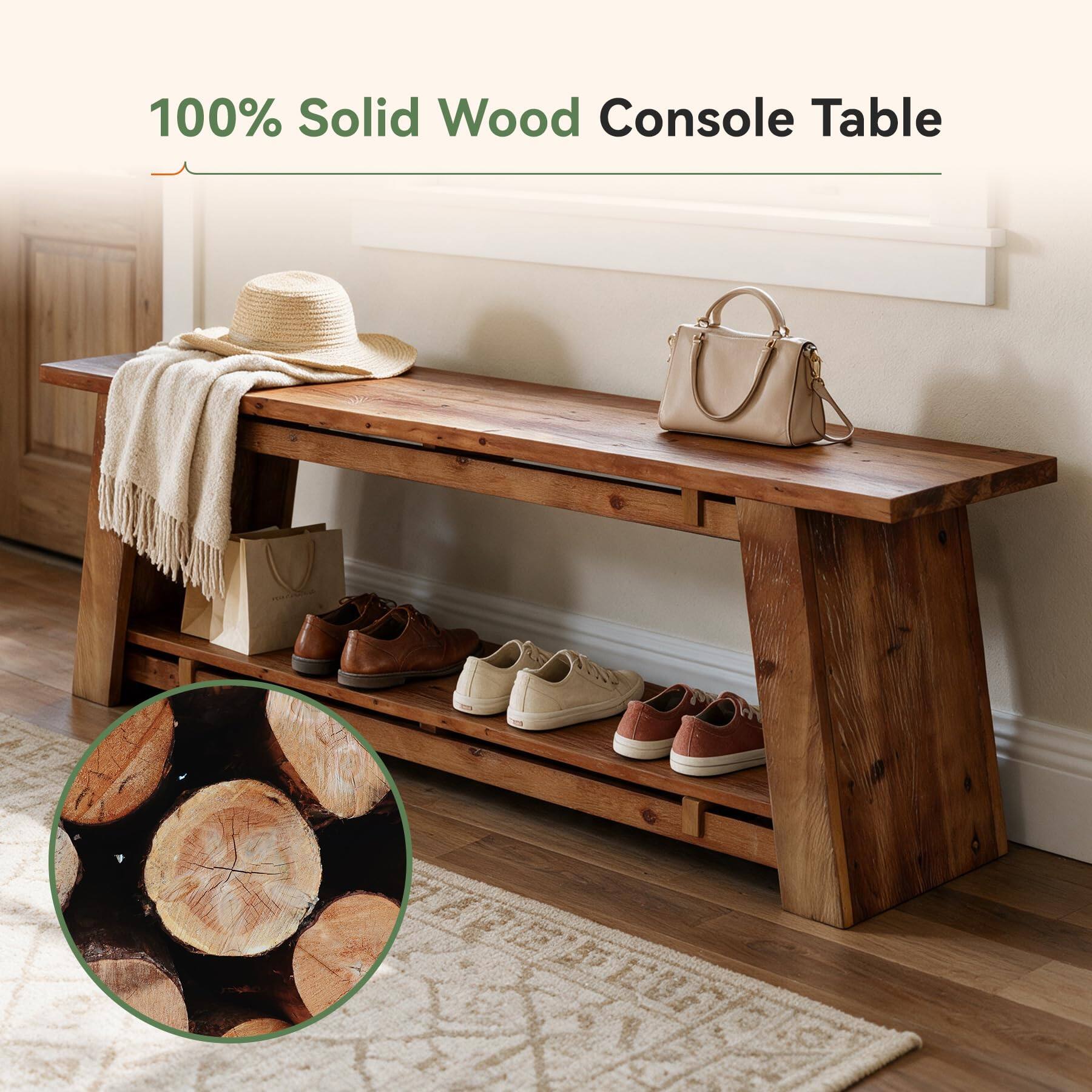 100% Solid Wood Console Table