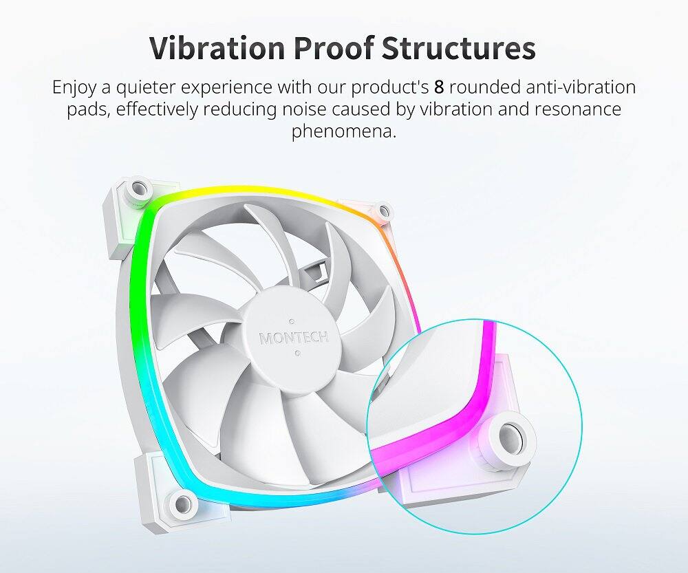Vibration Proof Structures

Enjoy a quieter experience with our product's 8 rounded anti-vibration pads, effectively reducing noise caused by vibration and resonance phenomena.
