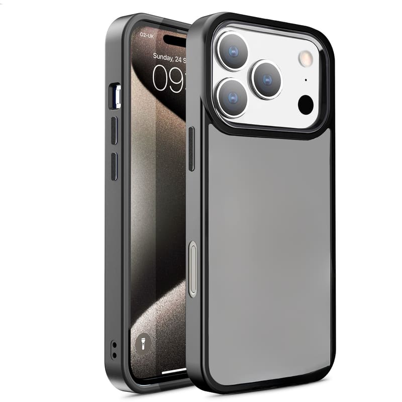Entronix - Translucent Frosted Matte Case for iPhone 17 Pro Max - Black