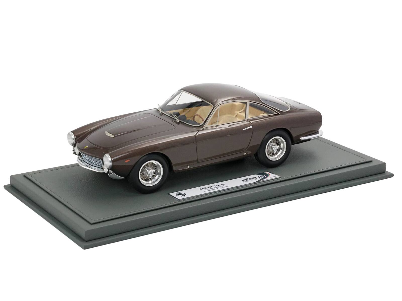Alt View 7. BBR - Ferrari 250 GT Lusso Brown Metallic "S/N 4891 GT Steve McQueen" With Display Case Limited Ed 1/18 Model Car by BBR.
