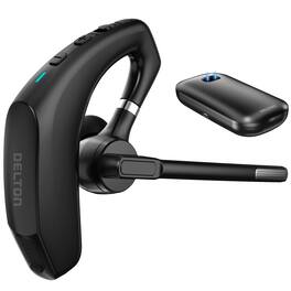 Delton - 95X Wireless Noise Canceling MS Teams Bluetooth Headset with Charging Case - Black