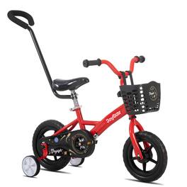 JOYSTAR - Voyager 12" Kids Bike for Boys Girls Ages 2-4, Training Wheels & Detachable Parent Push Handle, Children Bike - Red