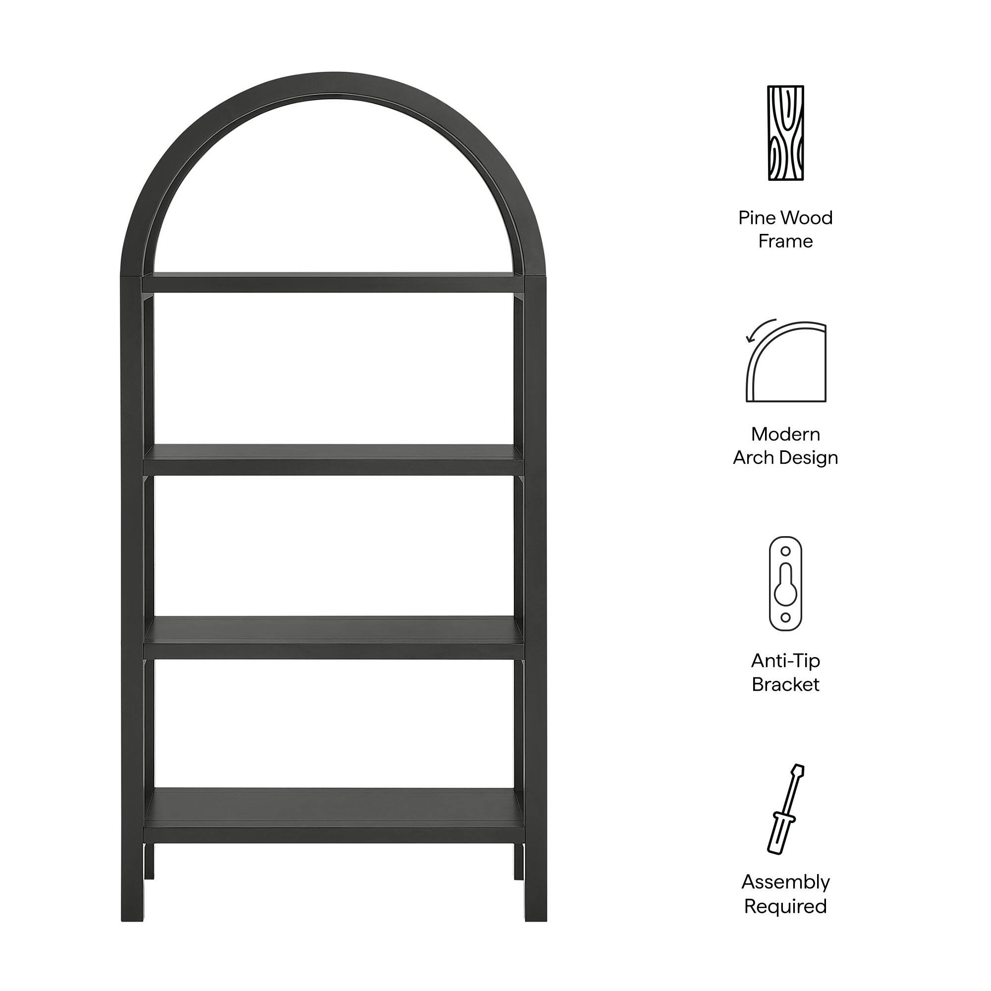 Pine Wood Frame  
Modern Arch Design  
Anti-Tip Bracket  
Assembly Required