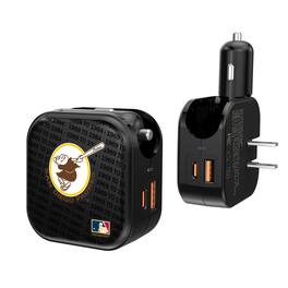 Keyscaper - San Diego Padres Team Logo Dual Port USB Car & Home Charger - Multicolor