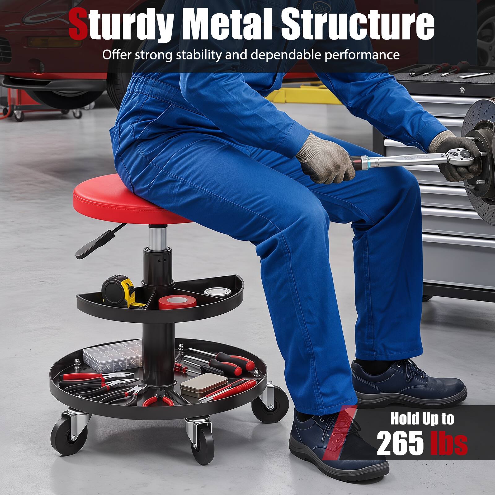 AGURAN Sturdy Metal Structure  
Offer strong stability and dependable performance  

Hold Up to 265 lbs
