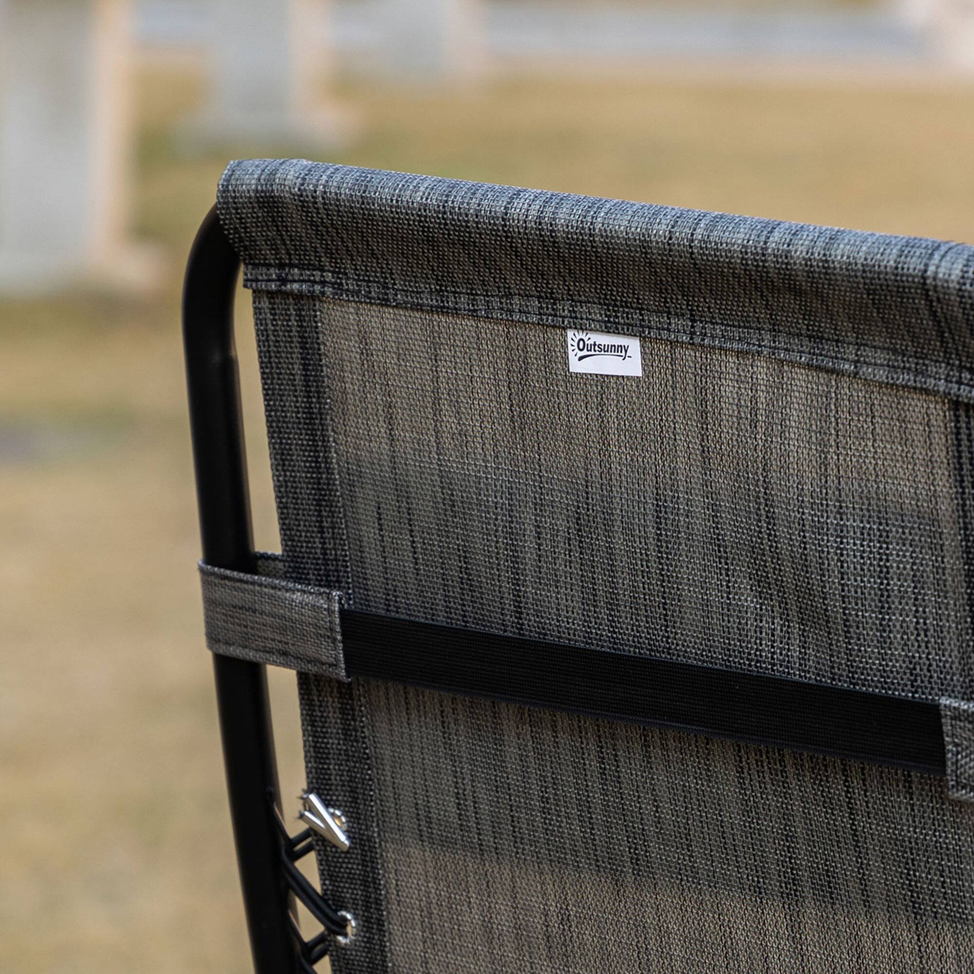 Alt View 8. Outsunny - Zero Gravity Chair Set with Side Table, Folding Reclining Chair with Cupholders & Pillows, Adjustable Lounge Chair - Grey.