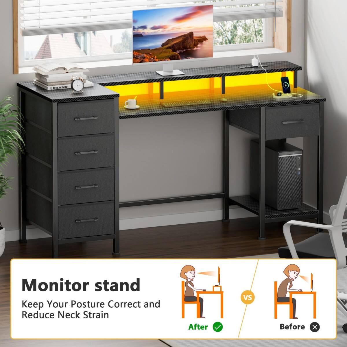 FRANK  
Monitor stand  
Keep Your Posture Correct and Reduce Neck Strain  
After  
VS  
Before