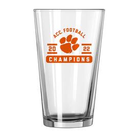 Logo Brands - Clemson Tigers 2022 ACC Football Conference Champions 16oz. Pint Glass - Multicolor
