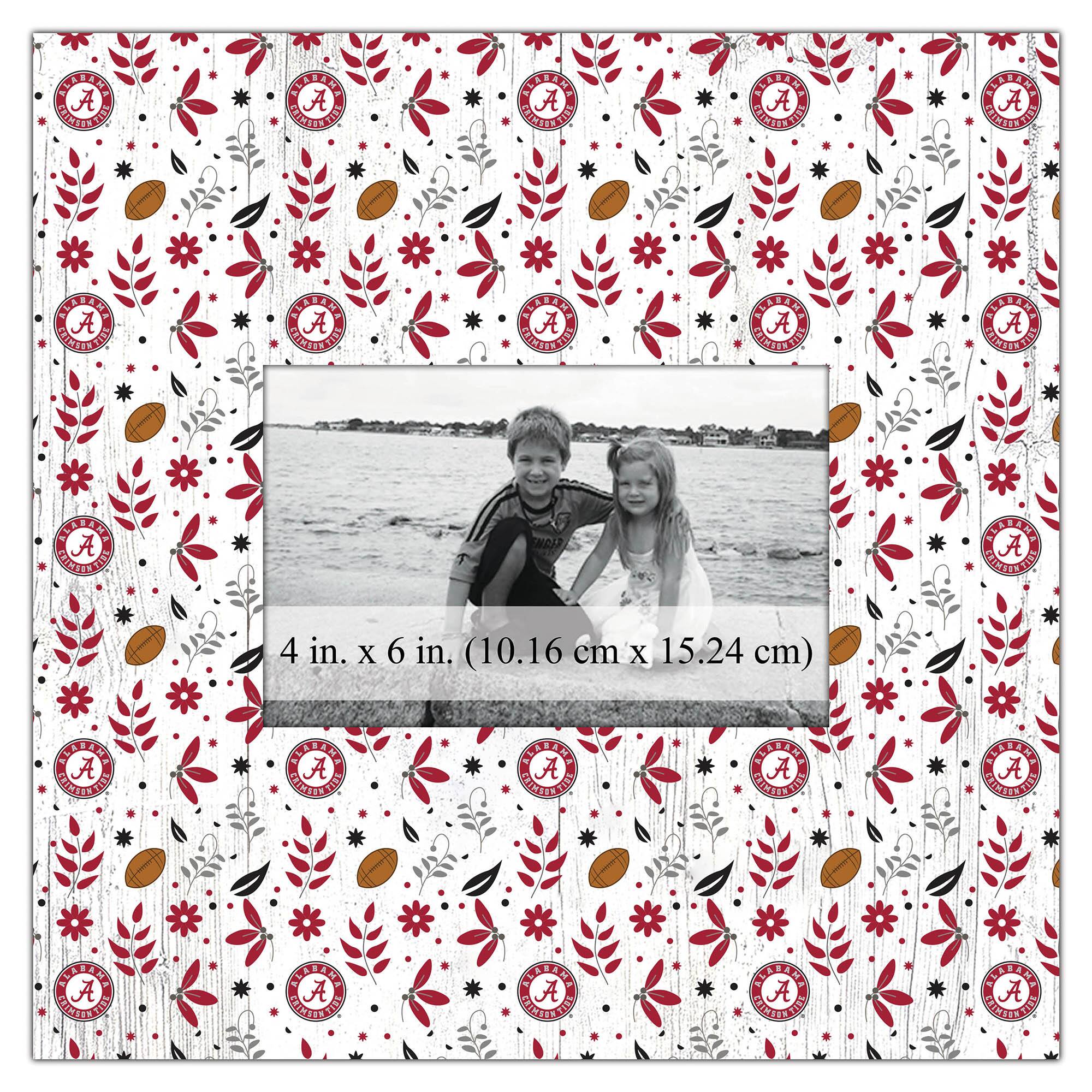 Alabama Crimson Tide 10'' x 10'' Floral Pattern Frame