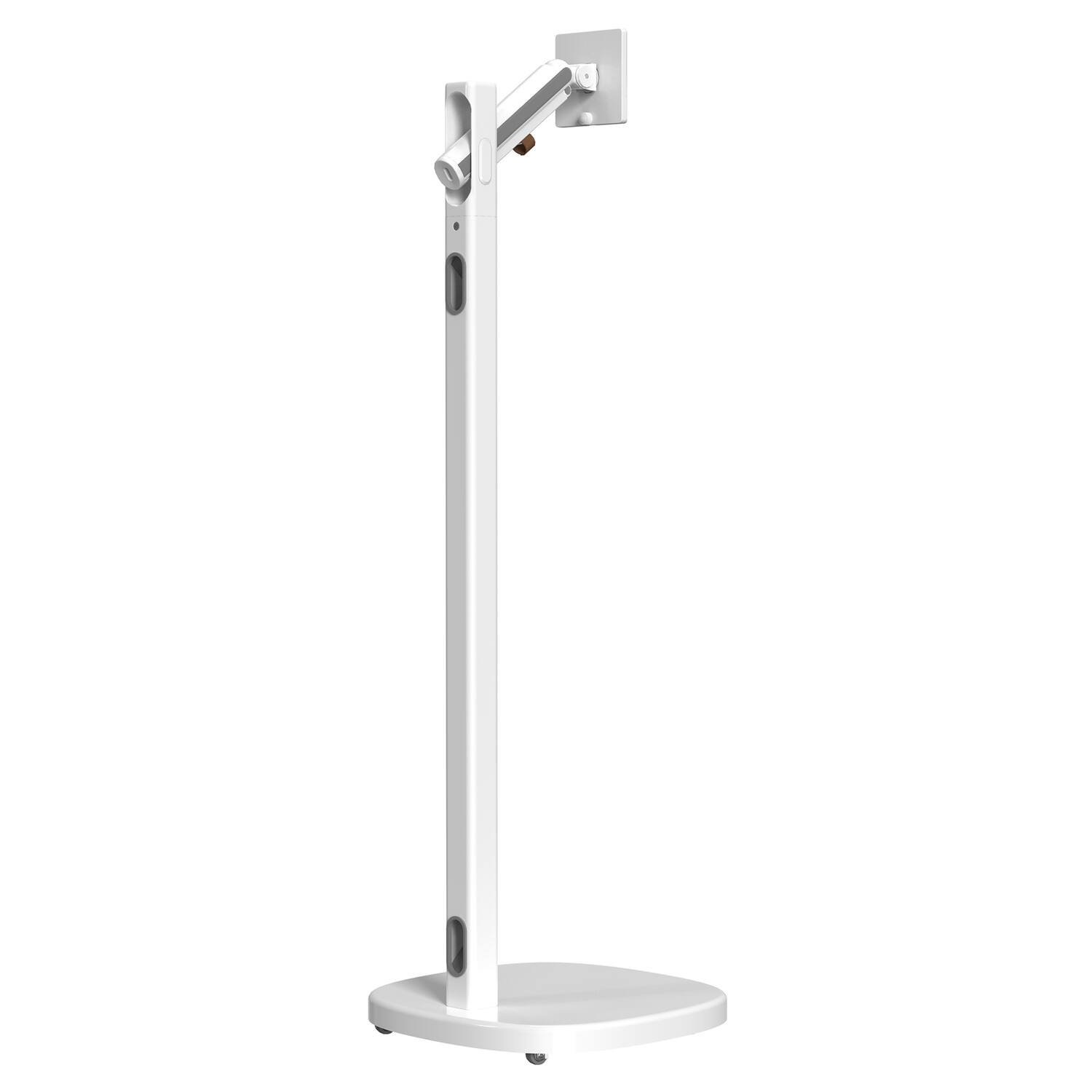 Alt View 1. CTA Digital - Mobile Adjustable Floor Stand for Displays up to 22 Lbs - White.