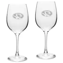 Jardine - Missouri Tigers 2-Piece 16oz. Traditional White Wine Glass Set - Multicolor