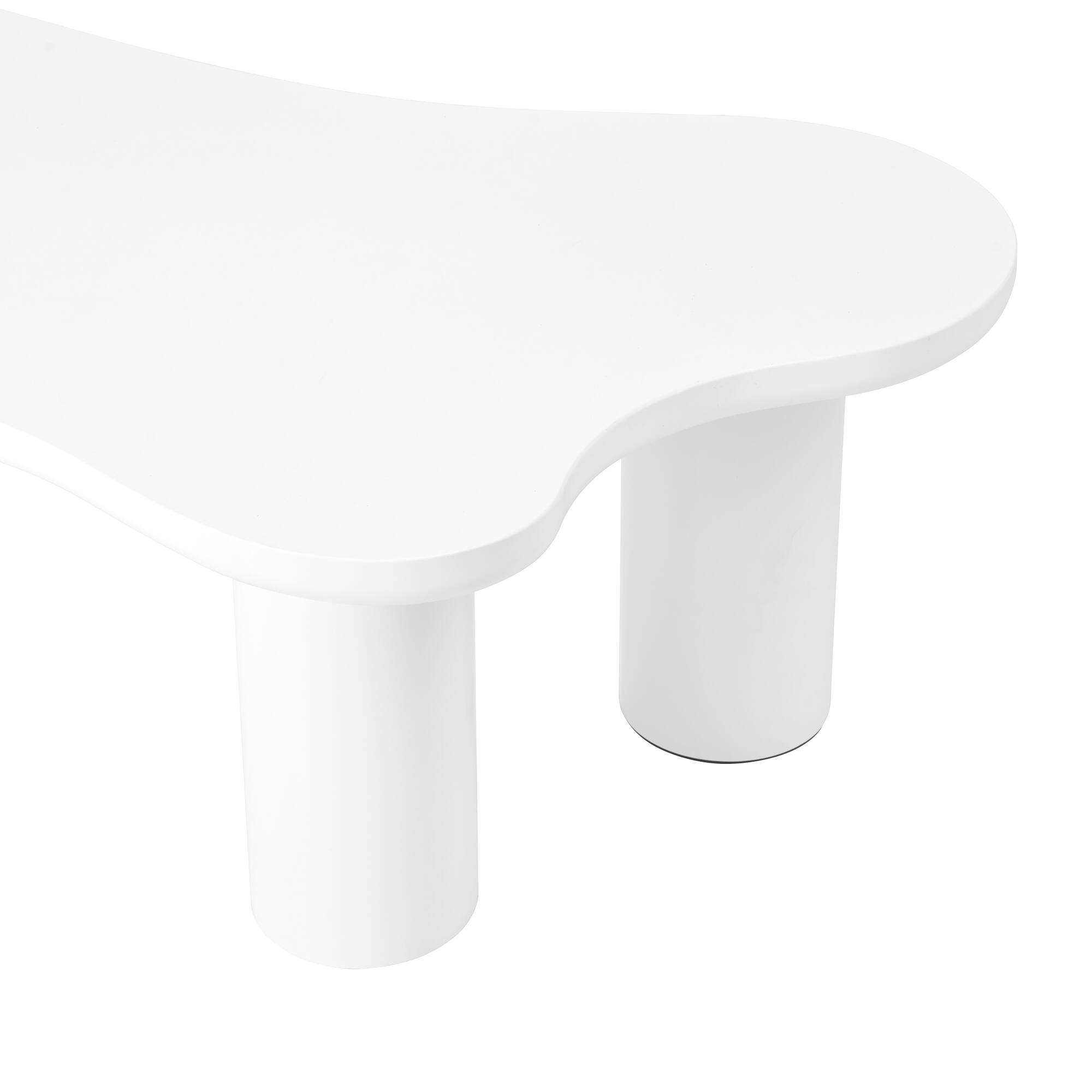 Alt View 9. GOODSILO - Modern Cloud-Shaped Coffee Table with Sturdy Legs and Sleek Design for Living Room - White.
