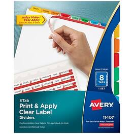 Avery - Index Maker Paper Dividers with Print & Apply Label Sheets, 8 Tabs - Multicolor