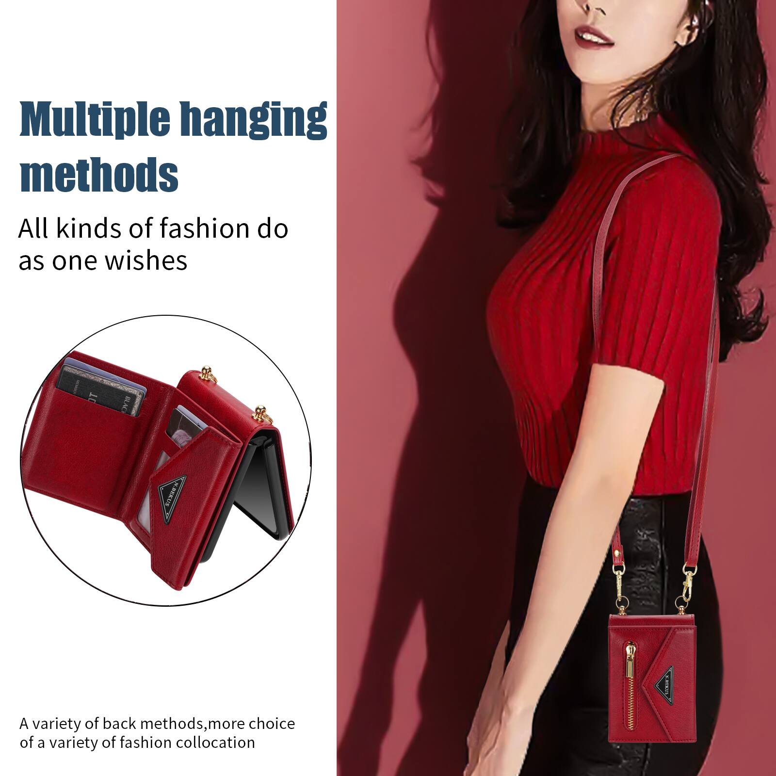 Multiple hanging methods  
All kinds of fashion do as one wishes  

A variety of back methods, more choice of a variety of fashion collocation