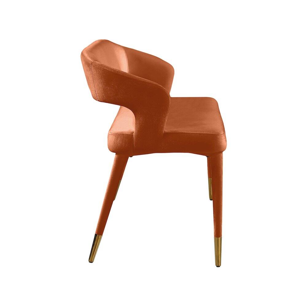 Back. Meridian Furniture - Destiny Cognac Velvet Bench - Cognac Velvet.
