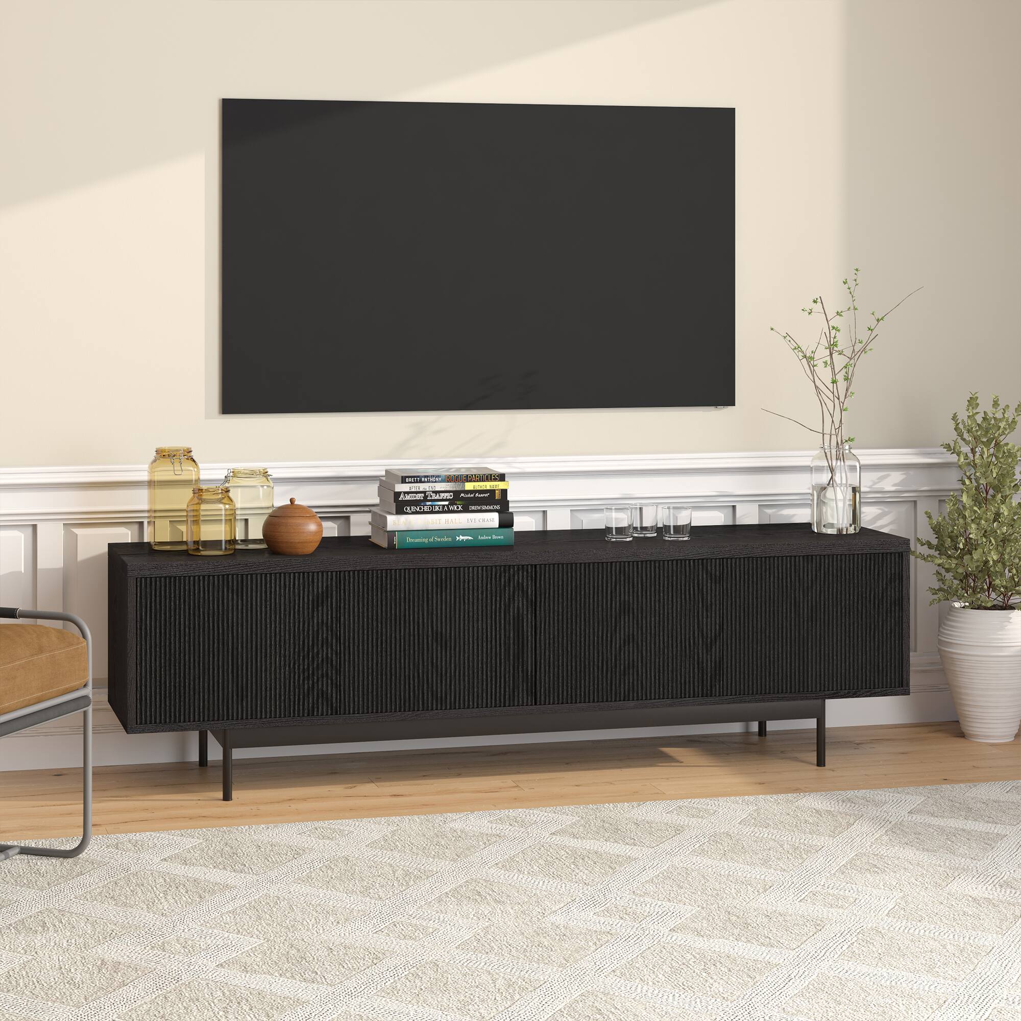 Alt View 35. Camden&Wells - Whitman TV Stand Fits Most TVs up to 75 inches - Black Grain.