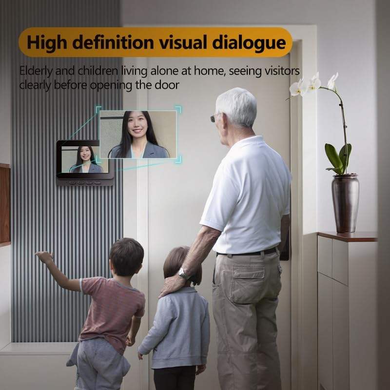 High definition visual dialogue

Elderly and children living alone at home, seeing visitors clearly before opening the door