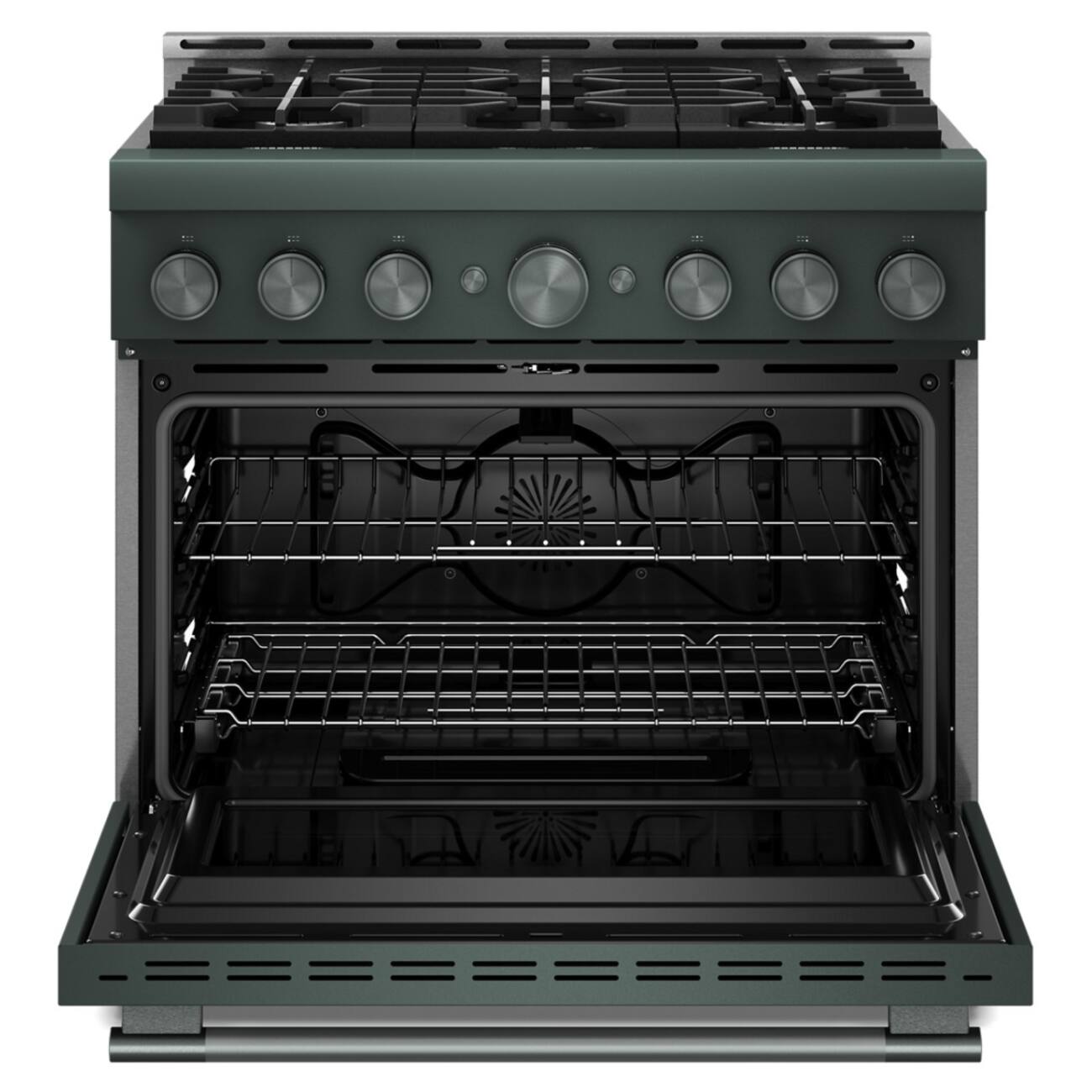 Alt View 7. KitchenAid - 36 in. Wide 6 burners 5.1 cu. ft. Commercial Gas Range with No Preheat Air Fry Mode and 6 Burner - Juniper.