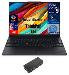 Lenovo - ThinkPad E16 Laptop 16.0 WUXGA (Intel Ultra 5-225U, 16GB DDR5, 512GB PCIe SSD, Intel Graphics, Win 11 Pro) - Black