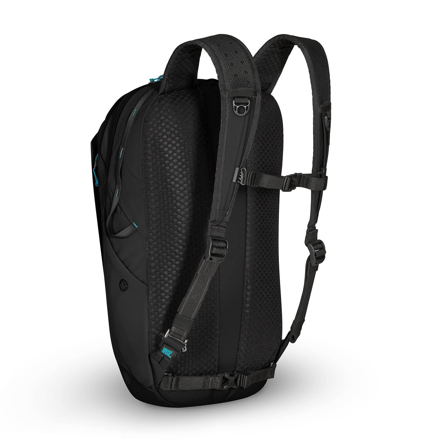 Left. Pacsafe - Pacsafe ,  ECO 25L Anti Theft Backpack  ,  Econyl Black - Econyl Black.