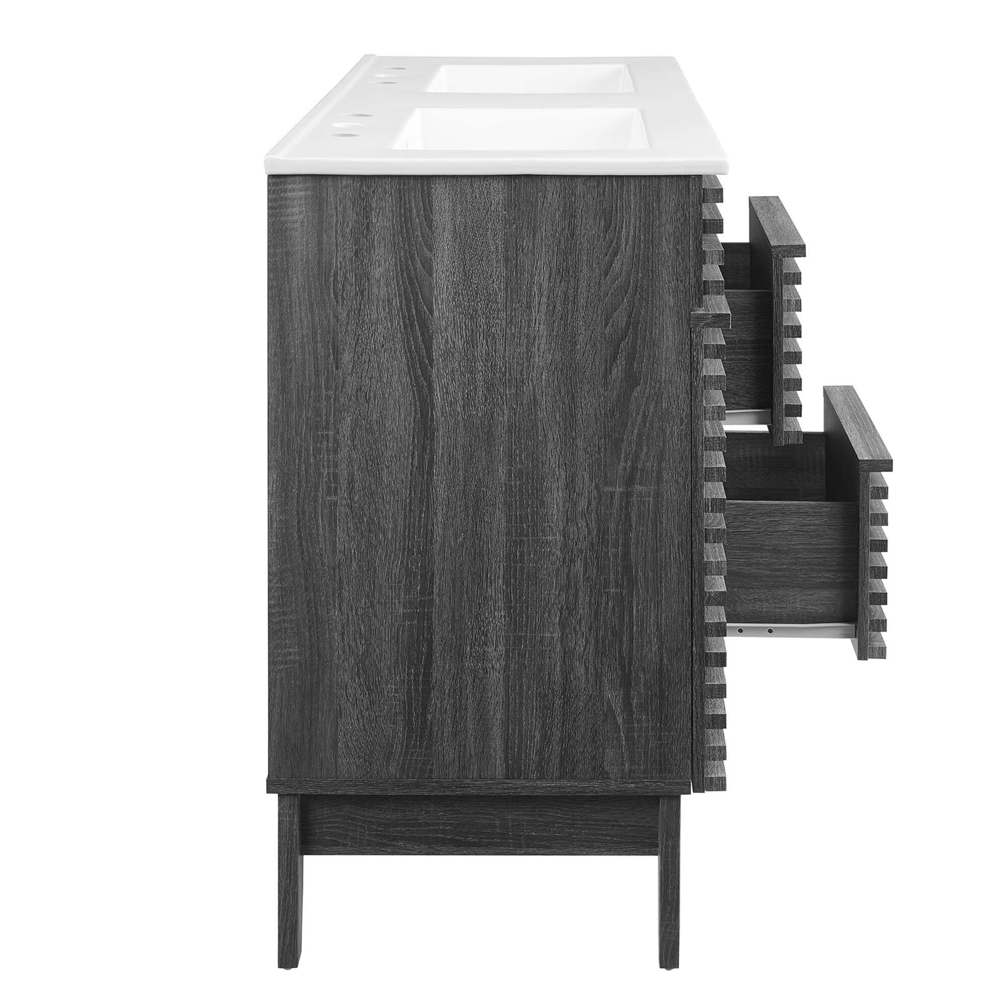 Alt View 1. Modway - Render 48" Bathroom Vanity with White Basin Included - Charcoal White.