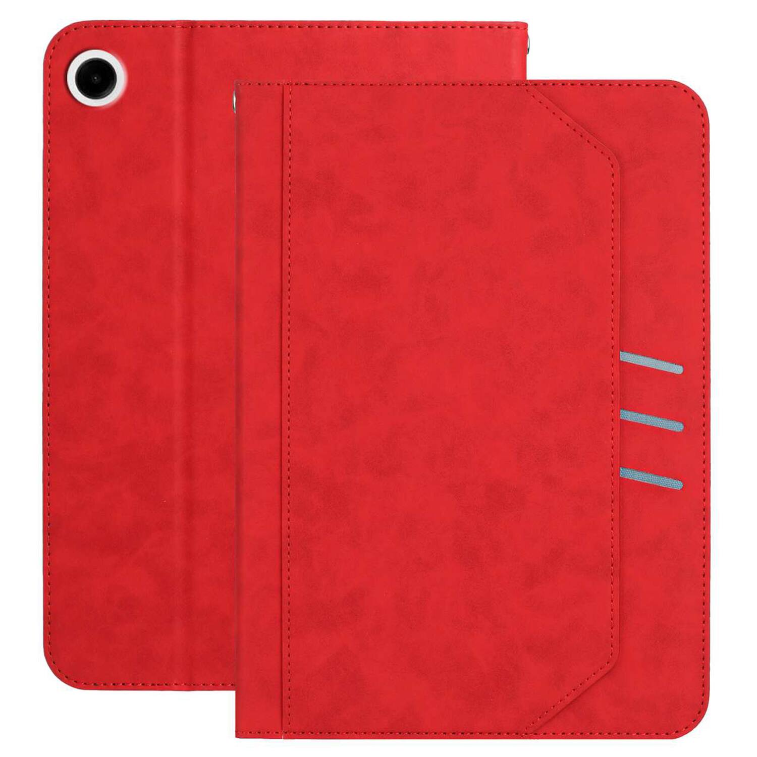 Alt View 5. Dteck - Retro PU Leather Folio Case for Samsung Galaxy Tab A9 2023 8.7" (SM-X110/X115),Shockproof Flip Card Slot Holder Cover - Red.