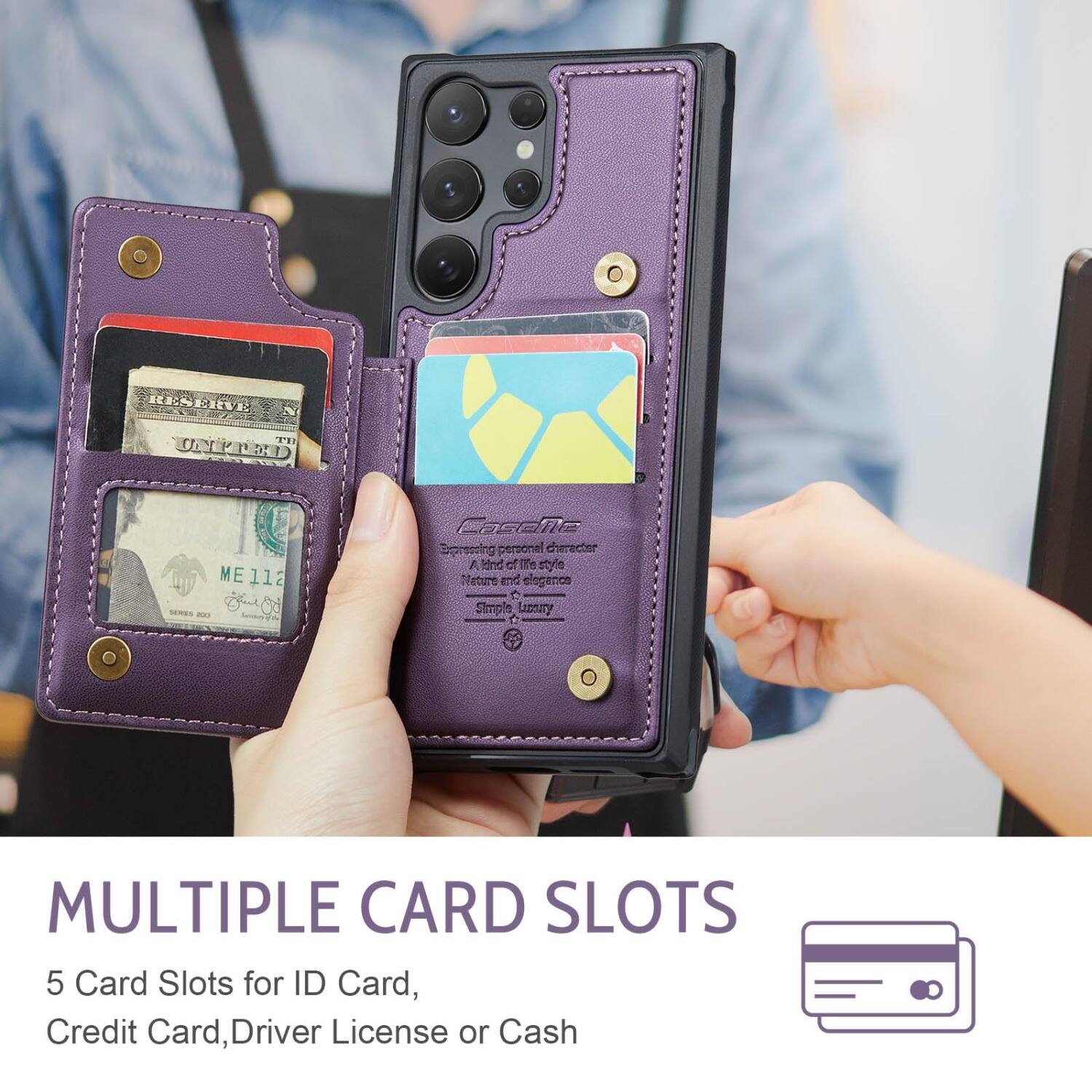RESERVE N TB UNITED  
ME112 SOIES 200  
CaseMe Expressing personal character A and of life style Nature and elegance Simple Luxury  
MULTIPLE CARD SLOTS  
5 Card Slots for ID Card, Credit Card, Driver License or Cash