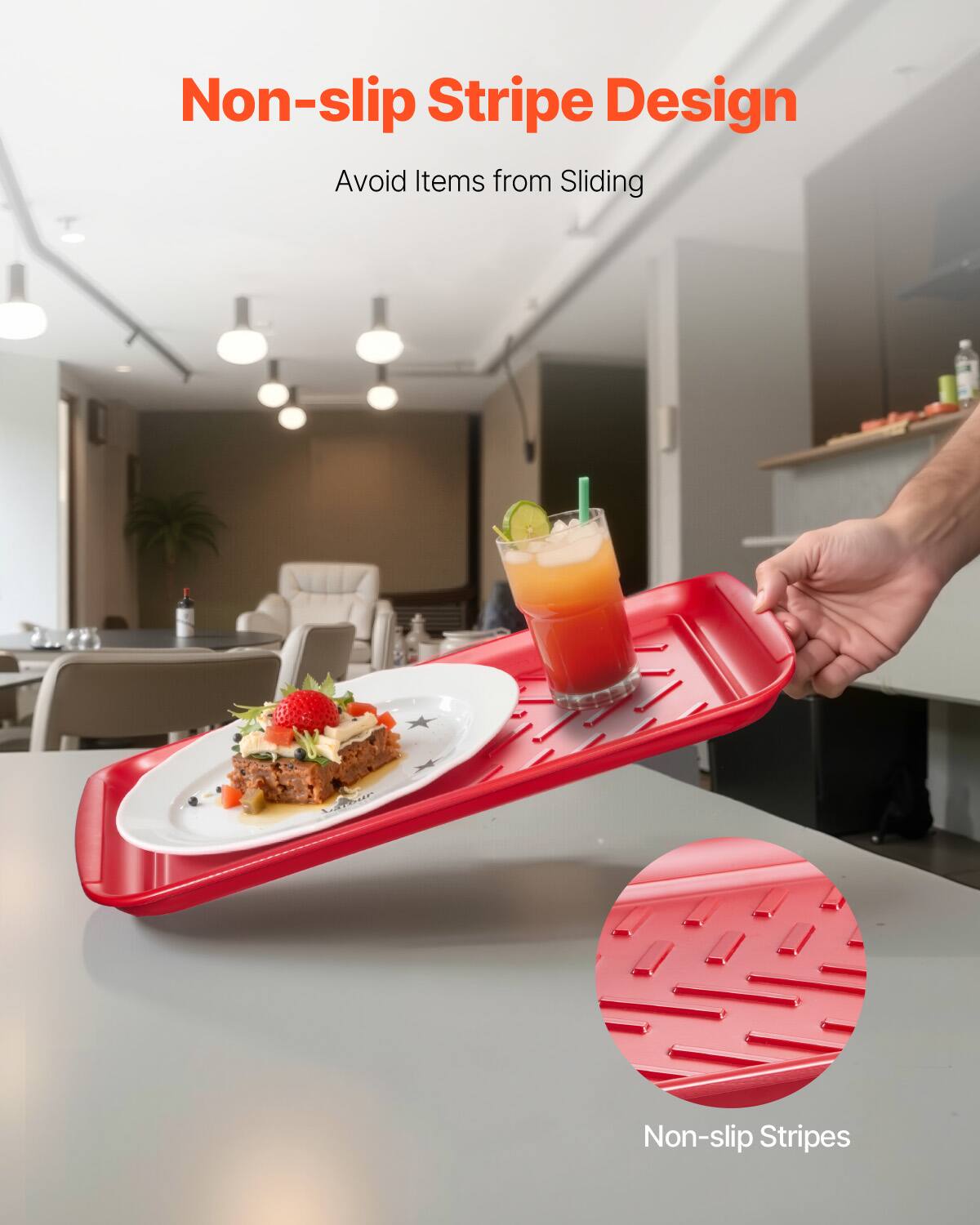 Non-slip Stripe Design  
Avoid Items from Sliding  

Non-slip Stripes