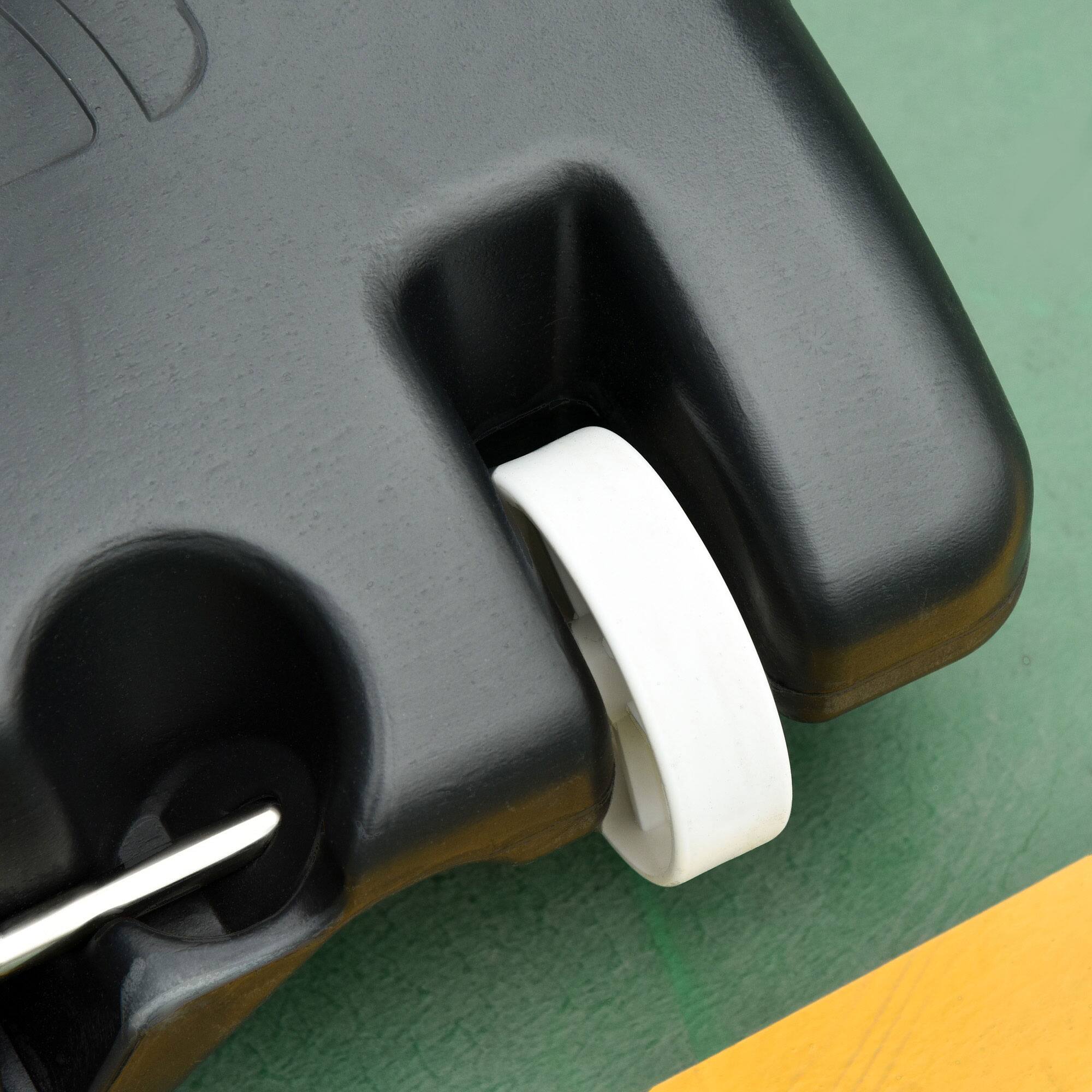 Alt View 8. Soozier - Portable Basketball Hoop Stand, 5.1-6.9ft Height-Adjustable Basketball System with 29'' Backboard and Wheels - White.