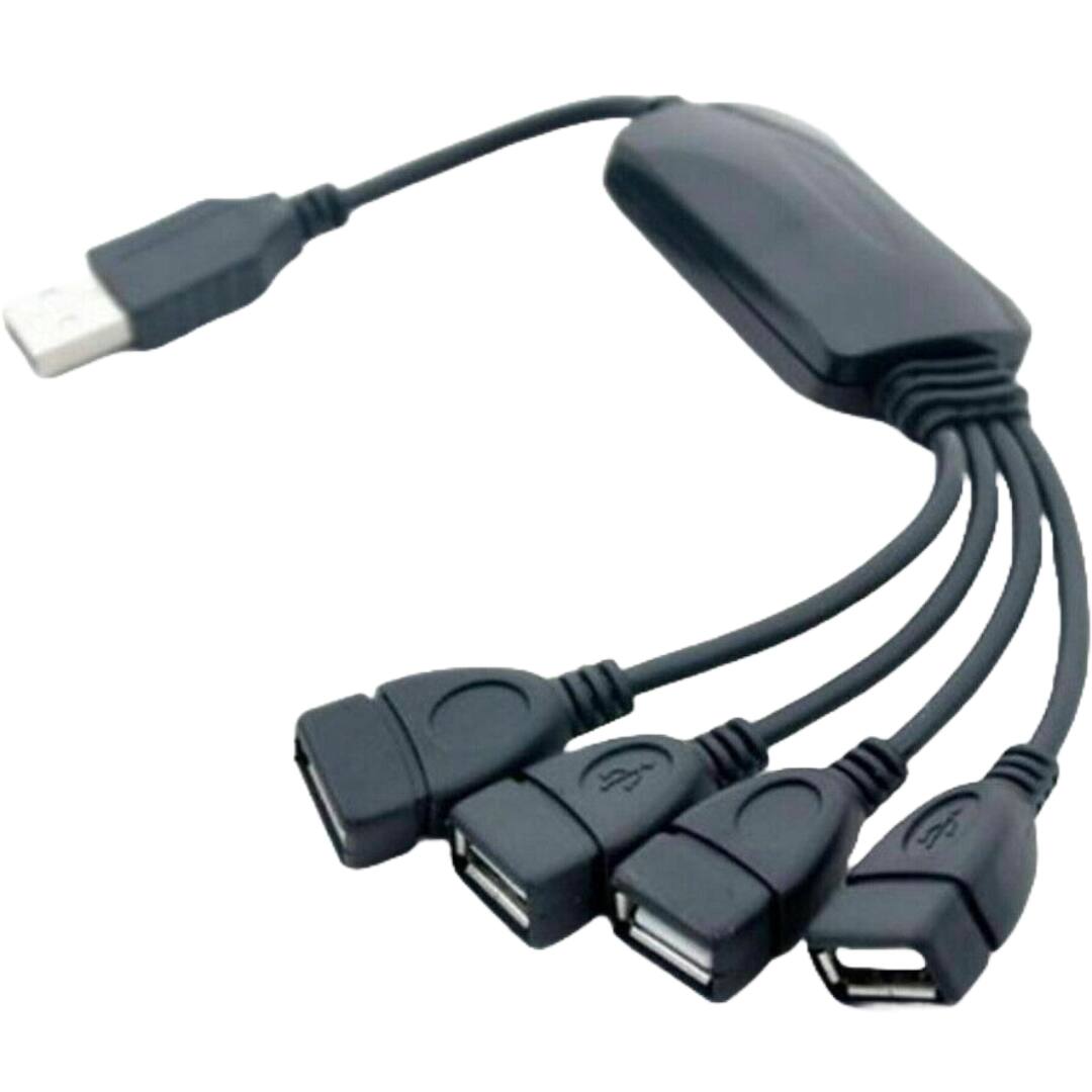 Front. Sanoxy - 4 Port USB 2.0 High Speed Hub Octopus Splitter 480 Mbps for PC Laptop Notebook - Black.