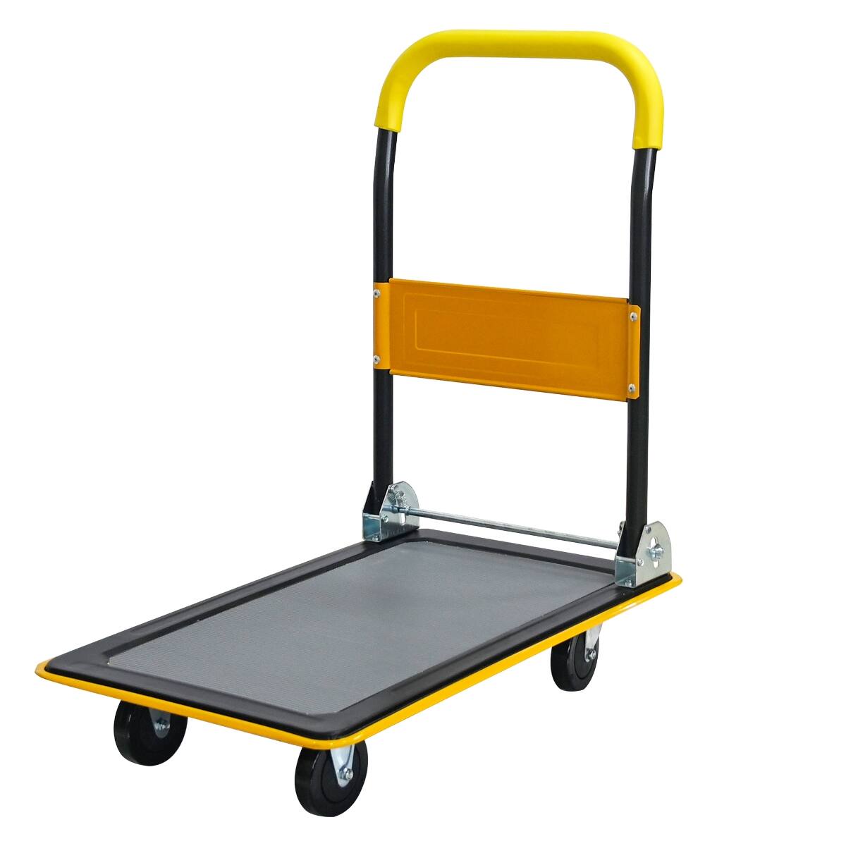Front. Ropilly - Ropilly Folding Platform Cart with 360 Degree Swivel Wheels, Foldable Flatbed Cart, 330 lb Load Capacity, Yellow - Yellow.