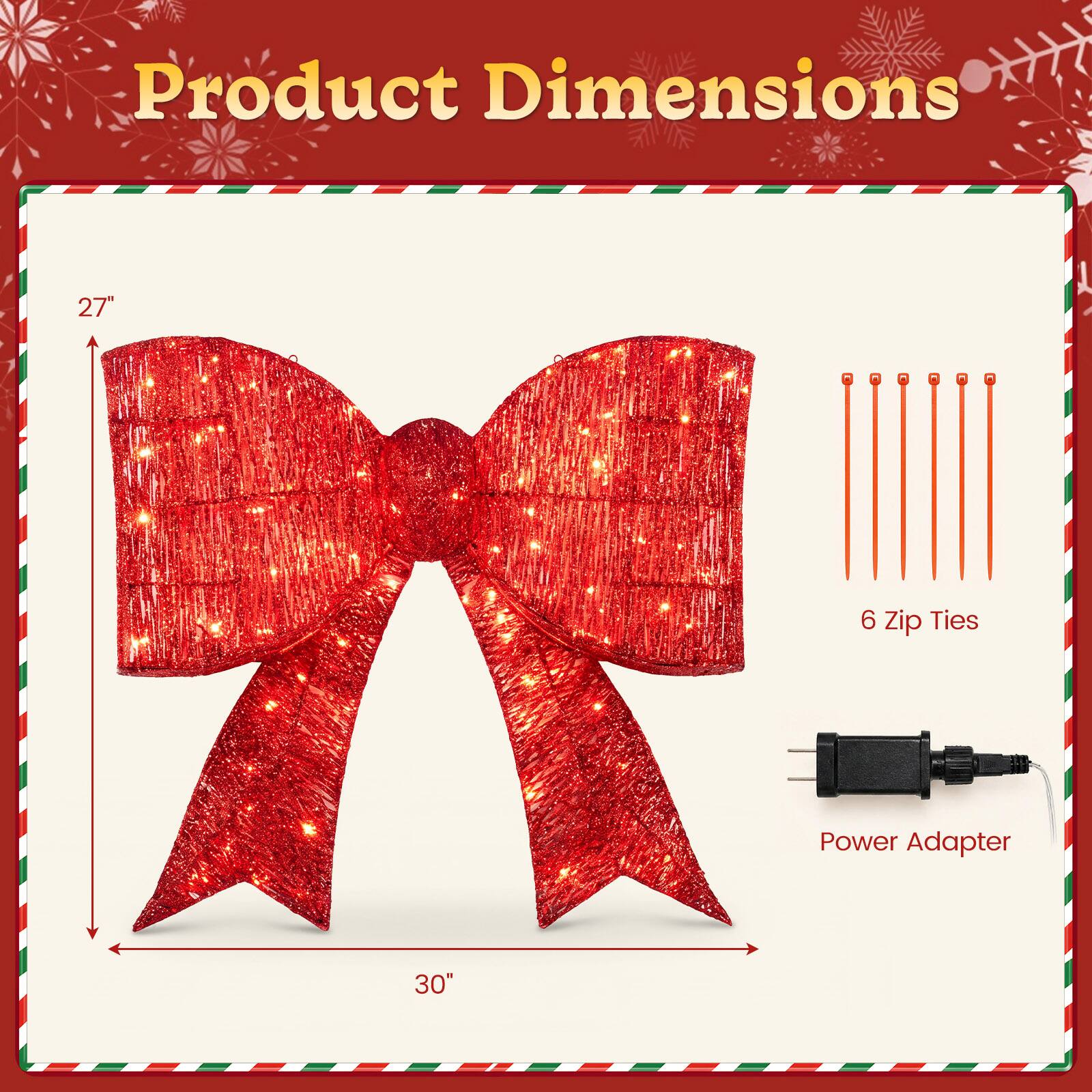 Product Dimensions  
27" x 30"  
6 Zip Ties  
Power Adapter