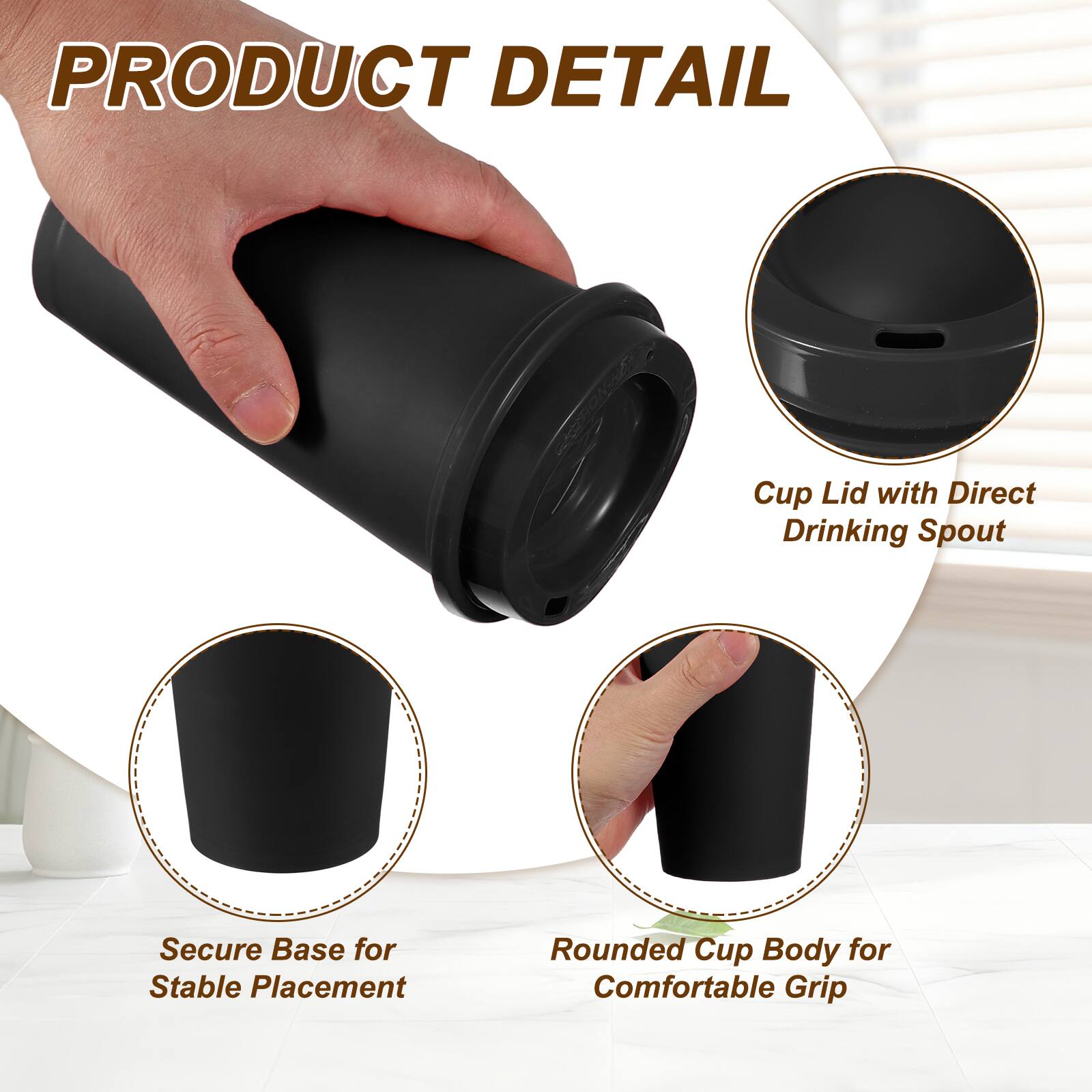 PRODUCT DETAIL

- Cup Lid with Direct Drinking Spout
- Secure Base for Stable Placement
- Rounded Cup Body for Comfortable Grip