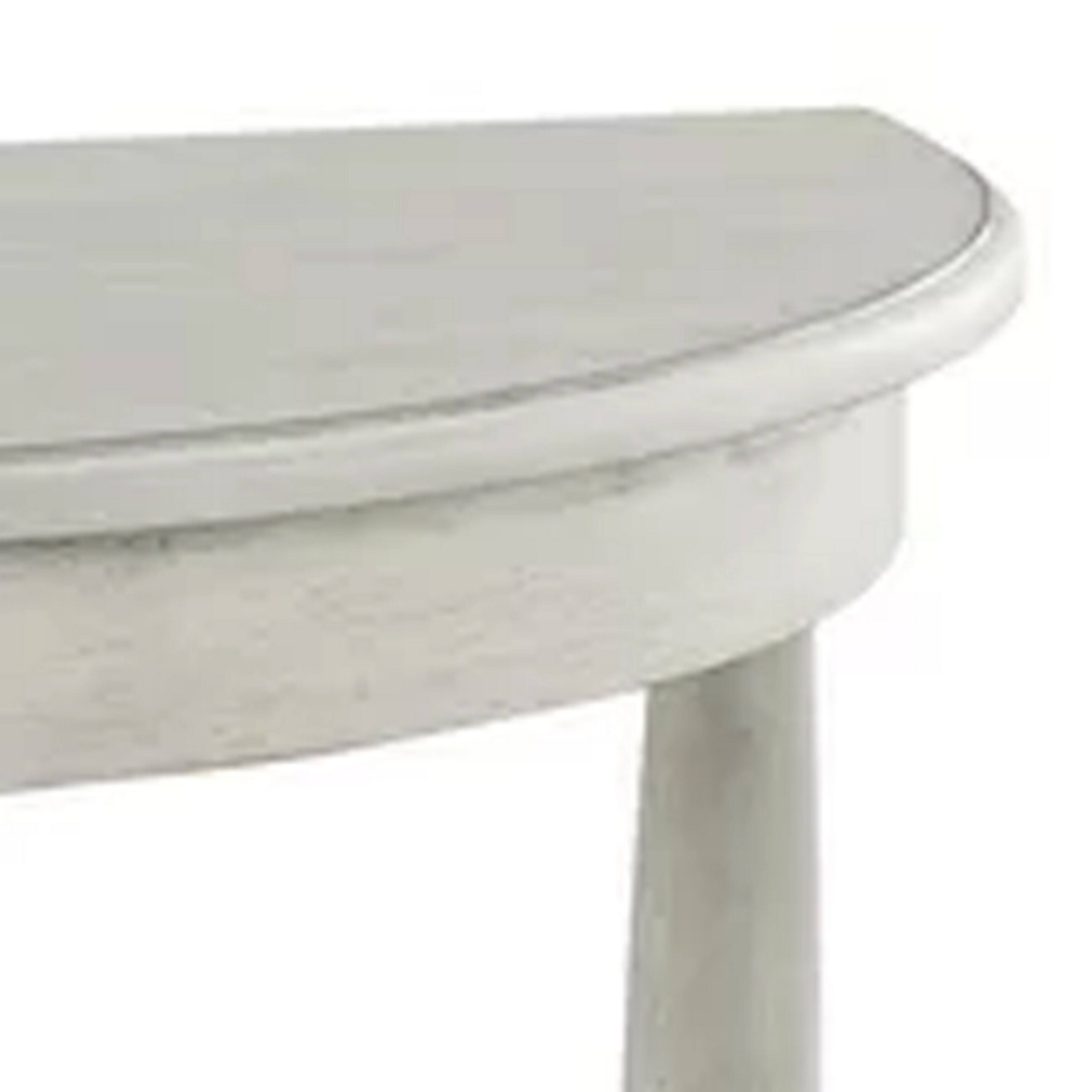 Alt View 1. Manhattan Lane - Kiana 28 Inch Side End Table, Bottom Shelf, Semicircle, Antique Gray Wood - Gray.