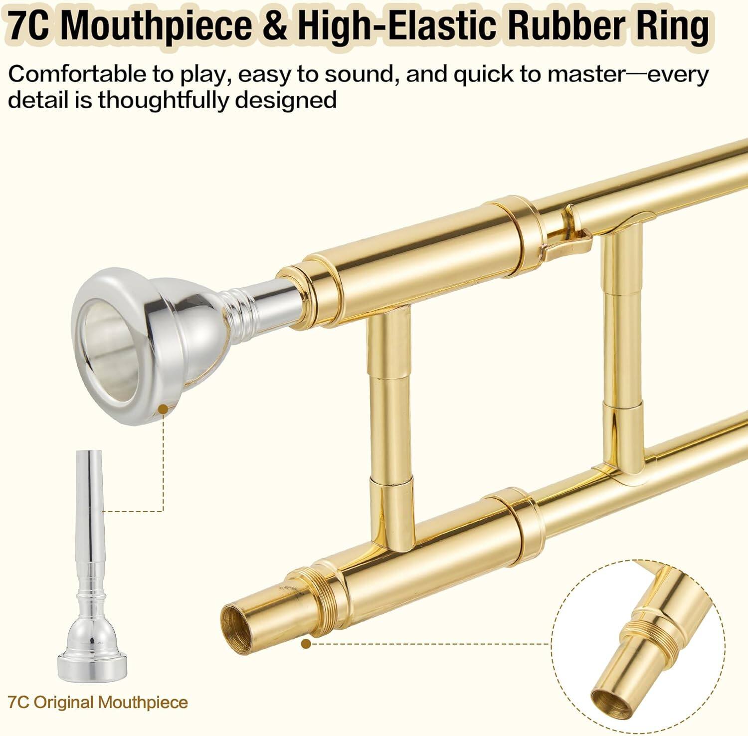 7C Mouthpiece & High-Elastic Rubber Ring

Comfortable to play, easy to sound, and quick to master—every detail is thoughtfully designed

7C Original Mouthpiece