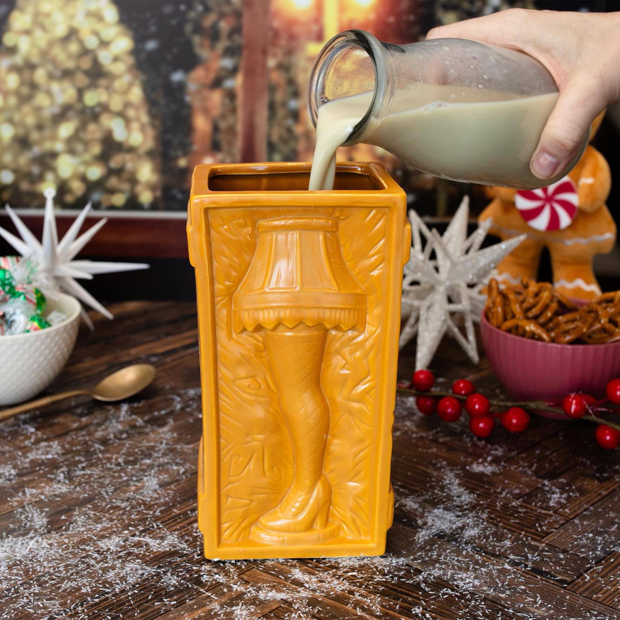 Alt View 5. Toynk - A Christmas Story Leg Lamp 3-Inch Mini Snow Globe and Geeki Tikis Mug Set - Brown.